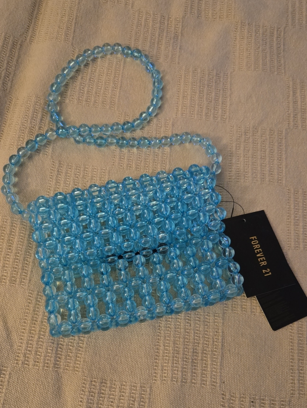 Forever 21 Light Blue Beaded Mini Handbag
